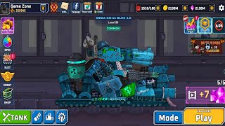 Tank Combat War Battle  New tank MEGA KB44 BLUE 30 unlocked and Max Upgrade [upl. by Creight788]