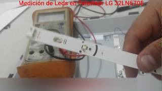 Forma práctica de medir y probar LEDs en barra o regleta de TV televisor LG 32LN570B [upl. by Atinoj]