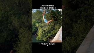 Jumping the RAINBOW BRIDGE Haleiwa Hawaii hawaiitravel [upl. by Yelreveb]