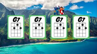 Lilo Stitch Hawaiian Roller Coaster Ride Ukulele Play Along Simplified [upl. by Enelear]