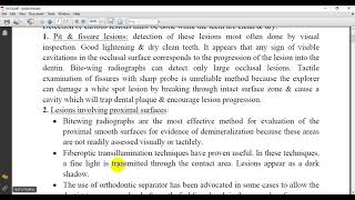 CARIES DETECTION AND DIAGNOSIS  lec 18 [upl. by Ahtiekal]