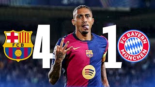 BARCELONA 41 BAYERN MUNICH  RAPHINHA HATTRICK [upl. by Schoening]