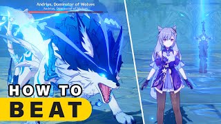 How to Beat WOLF BOSS Andrius Dominator of Wolves World Boss ► Genshin Impact [upl. by Mommy]