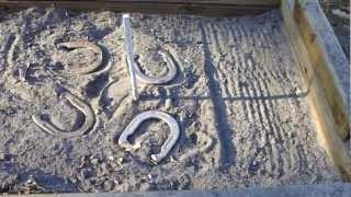 HORSESHOES HOW TO BUILD A HORSESHOE PIT CHEAP [upl. by Yretsym]