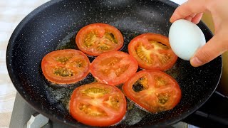 1 Tomato with 3 eggs Quick breakfast in 5 minutes Super easy and delicious omelet recipe [upl. by Niwled58]