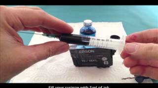 How to Refill an Epson T1811 XL 1818XL ink cartridge [upl. by Anecusa]