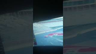 Leland Honeyman goes underneath the tire barriers and the caution comes out an inch before the line [upl. by Auvil719]