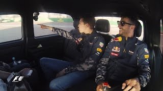 Daniil Kvyat and Daniel Ricciardo take a Sochi drive [upl. by Anidan]