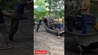 Huge Tyres Recycling into Conveyer Belt [upl. by Pope]