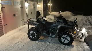 Plowing Snow at Night with the Can Am Outlander New Camera Angle [upl. by Damalis104]