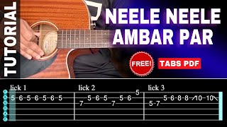 Neele Neele Ambar Par  Full Guitar Lesson  Best Guitar TABS  Free TABS PDF  Sushant Patil Music [upl. by Onurb]