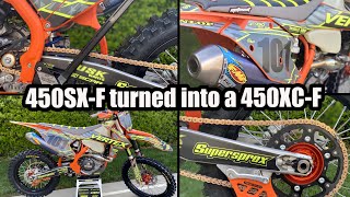 KTM 450SXF turned into a 450XCF Way better [upl. by Eilraep684]