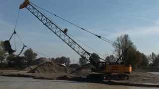 SENNEBOGEN  Quarrying HD Cycle Crane dredging gravel with 3 cyard backhoe Germany [upl. by Stanfield]