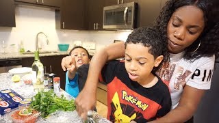 Creole Shrimp Saute  Teaching My Kids How To Cook  Valencias Life [upl. by Lorn]