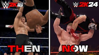 WWE 2K16 vs WWE 2K24  FInishers Comparison [upl. by Creath]