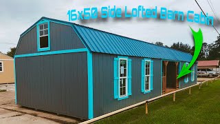 Side Lofted Barn Cabin 16x50 Trell Portable Buildings Derksen [upl. by Low]