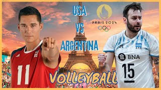 USA vs Argentina  Olympic Games PARIS 2024  Volleyball🏐 [upl. by Kissner]