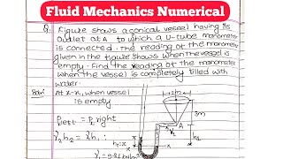 Manometer Numerical  Fluid Mechanics Numerical  most important question [upl. by Culbertson387]