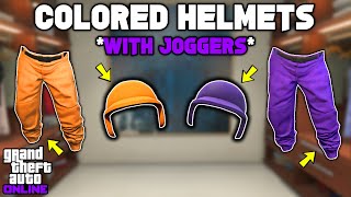 Easiest Method To Get The Orange amp Purple Bulletproof Helmet In GTA 5 Online W Colored Joggers [upl. by Nawk]