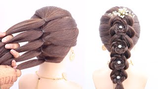 2024 Best Flower Ponytail Hairstyle Totally Different amp Easy For Girls  Long Hair Stylish Hairstyle [upl. by Nimra406]