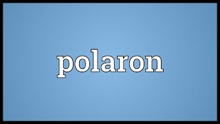 Polaron Meaning [upl. by Yngad]