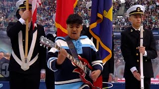 14yearold SHREDS the Anthem at the Winter Classic 🇺🇸🎸 [upl. by Laurice]