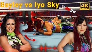 Bayley vs Iyo Sky Full Match on WWE Monday Night Raw Gameplay WWE 2K24 PC [upl. by Ennailuj889]