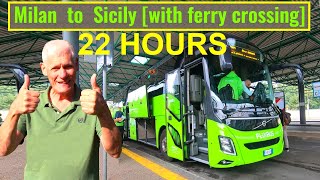 CAR FERRY TO SICILY Flixbus 22 hours from Milan to Palermo Italys longest coach journey [upl. by Carolynn]