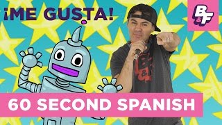 Learn Spanish Verb Infinitives quotI like toquot with BASHO amp FRIENDS  60 Second Spanish  Me gusta [upl. by Arraik]