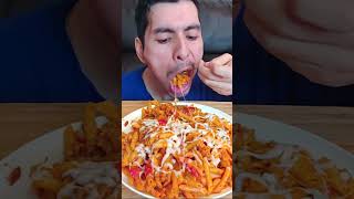 Cheesy penne pasta mukbang pasta shorts [upl. by Nannah]