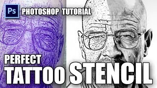 MAKING A TATTOO STENCIL  PHOTOSHOP TUTORIAL [upl. by Aeneus]