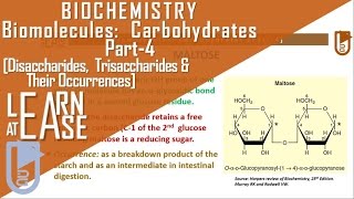 Biomolecules Carbohydrates Part4 Disaccharides Trisaccharides amp Their Occurrences [upl. by Bysshe]