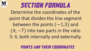 3  Points And Their Coordinates  Section Formula  Worked Out Problem [upl. by Adai552]