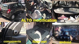 maruti alto modified  loud music system premium floor matting android stereo  basic accessories [upl. by Van]