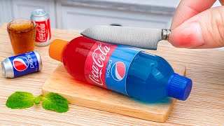 Satisfying Miniature ❤️ COCA COLA vs 💙 PEPSI Jelly Tutorial  SECRET JELLY HACK [upl. by Selda]