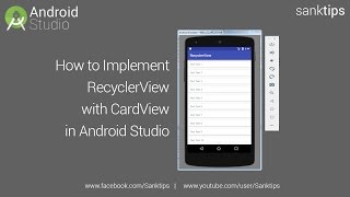 How to Implement RecyclerView with CardView in Android Studio  Sanktips [upl. by Sabella]