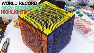 SOLVING A 30X30 RUBIKS CUBE  WORLD RECORD  Highlights [upl. by Delgado]