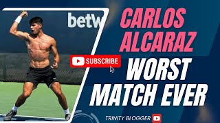 Carlos Alcaraz APOLOGIZES for WORST match ever Racket smash goes VIRAL [upl. by Annaear]