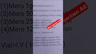 Mero Injection All Meropenem injection intravenousinjection shortsvideo viralvideo medicine [upl. by Garreth]