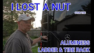 Aluminess Ladder and Spare Tire Rack Install  Thor Tranquility [upl. by Sihonn]