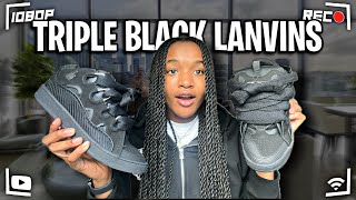 UNBOXING “TRIPLE BLACK” LANVIN CURB SNEAKERS  ON FEET [upl. by Anirtik]