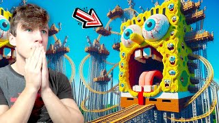 NAJSTRASZNIEJSZE KOLEJKI GÓRSKIE od SPONGEBOB w Minecraft PRAWIE UMARŁEM [upl. by Pardoes]