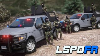 GTA 5 POLICIA  Camioneta del SEMEFO se va al AGUA tras PERSECUCION DE LA MARINA [upl. by Jael661]