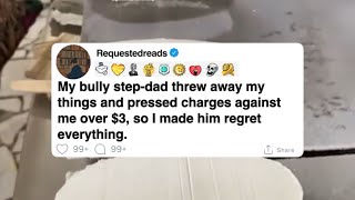 My bully stepdad threw away my things and pressed charges against me I made him regret everything [upl. by Htebilil751]