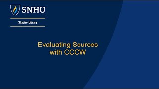 Evaluating Sources with CCOW [upl. by Ajup545]