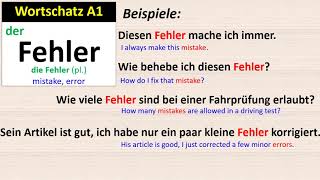 Wortschatz A1 Fehler [upl. by Cire]