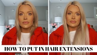 HOW TO PUT IN HAIR EXTENSIONS WITH SHORT HAIR  FOXY LOCKS [upl. by Pharaoh]