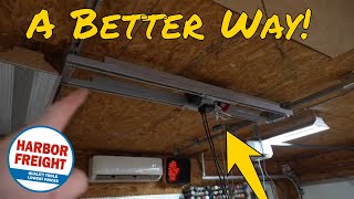 Installing an Electric Hoist from Harbor Freight in my Garage using Unistrut Shop Crane Gantry [upl. by Olva]