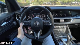 2022 Alfa Romeo Stelvio Quadrifoglio POV Drive The First Ferrari SUV [upl. by Hellene]