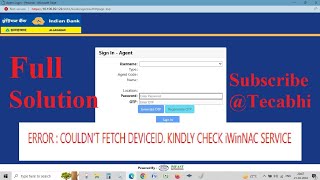 how to solve an error couldnt fetch Device indianbank kiosks csp [upl. by Rhianon]